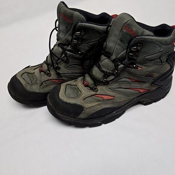 L.L. Bean Hiking Boots Mens 9.5 Medium Gray Red Outdoor Trail Shoes main image 6